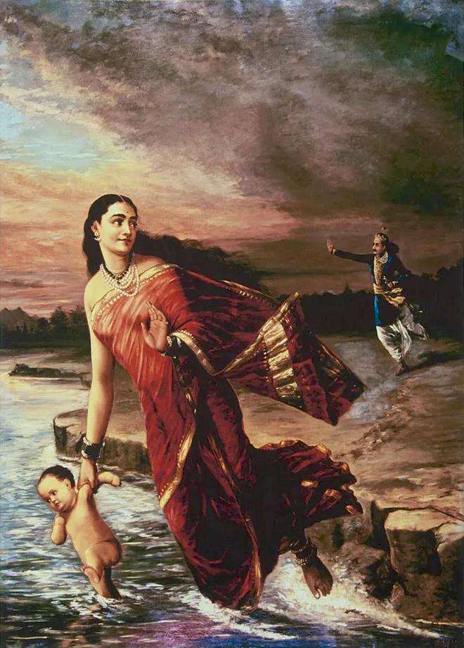 Bhishma being drowned by Ganga